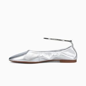 Jeffrey Campbell Tippy Ballet Flats Silver 8.5